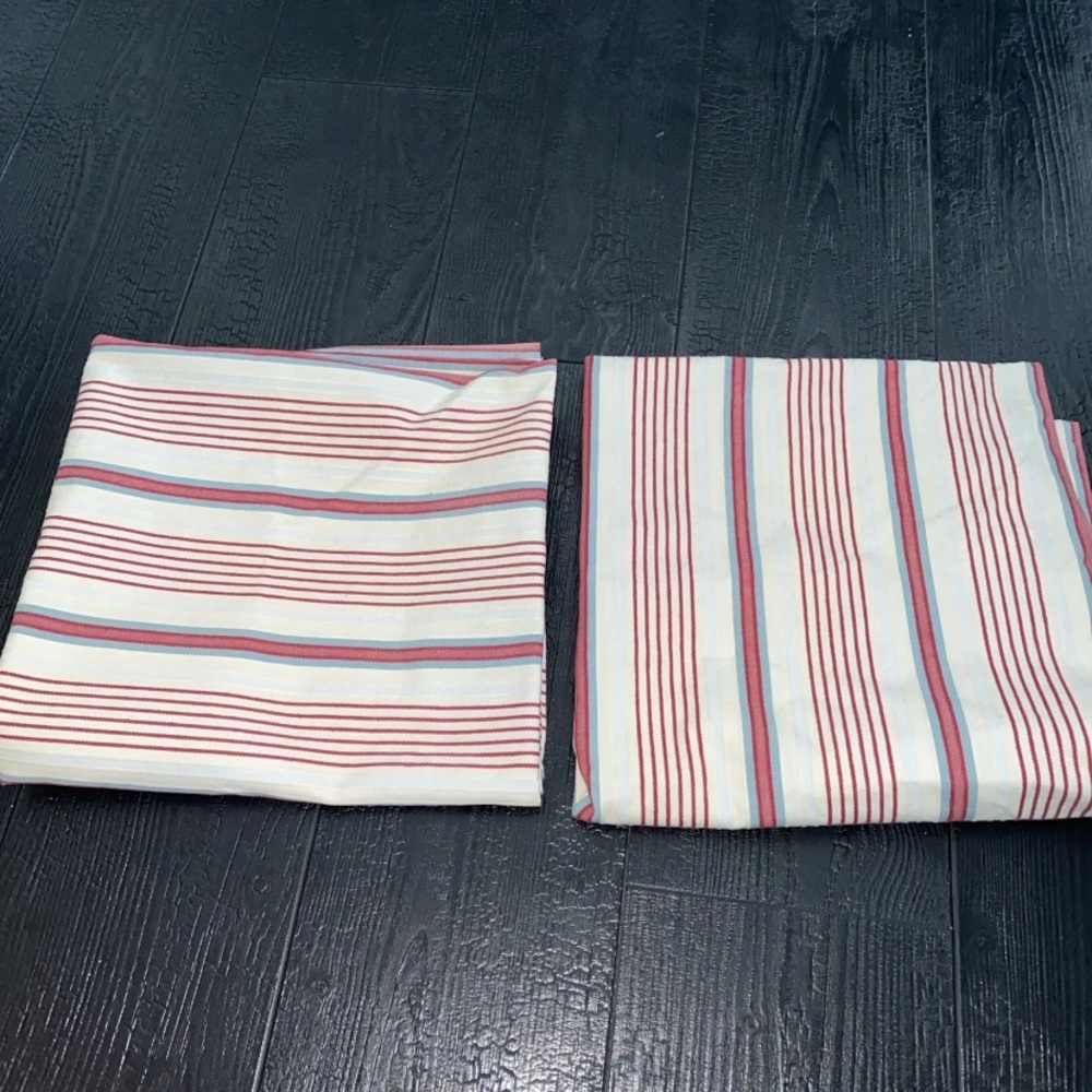 IKEA Alvine Raffla Pillow Cover SET (2) 25” x 25” Stripes 100% Cotton Buttons - Picture 10 of 16